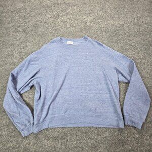 John Elliott Sweater Mens Large Blue Pullover Crewneck USA Made 100% Cotton Cozy